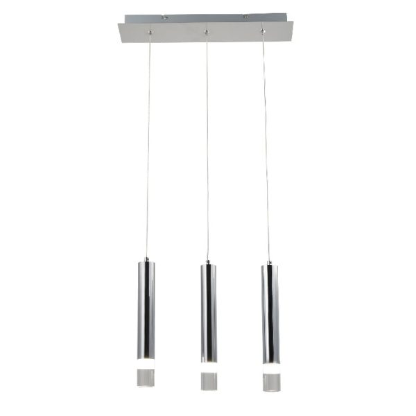 Pendul GoodHome Rossak, alb, reglabil, 15W, efect cromat, 4000K