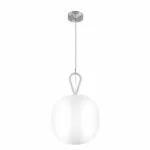 Pendul GLS GoodHome Armanty, alb, efect cromat, 1xE27