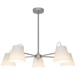 Pendul GLS GoodHome Syenite, alb, 5xE27, efect cromat