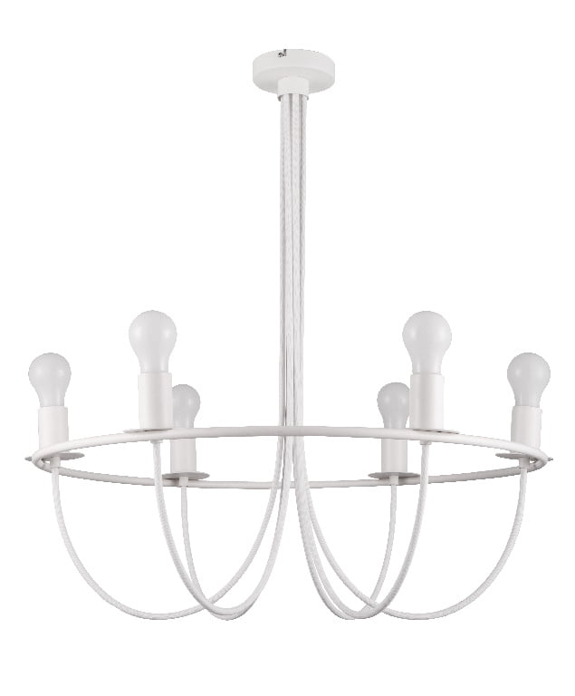 Pendul GLS GoodHome Biham, alb, 6xE27, finisaj mat