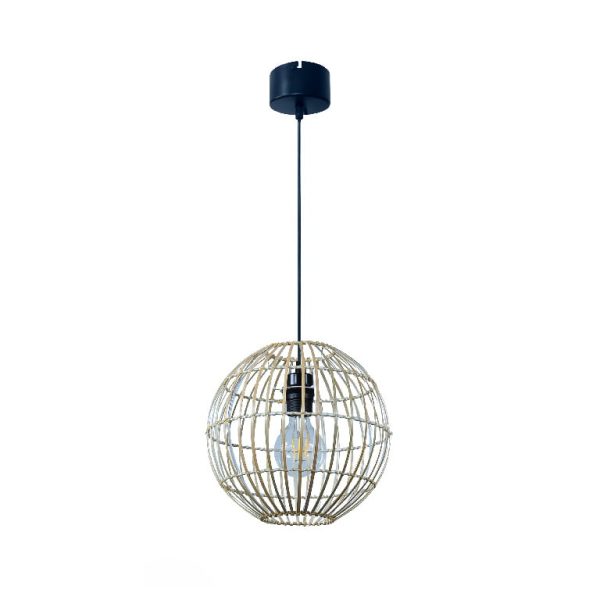 Pendul GLS GoodHome Dacite, natur, cablu reglabil, 1xE27