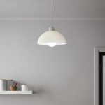 Pendul sfera GoodHome Songor, alb, 1xE27, design modern
