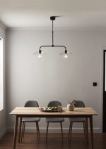 Pendul sfera GoodHome Zanbar, transparent, 2xE27, reglabil