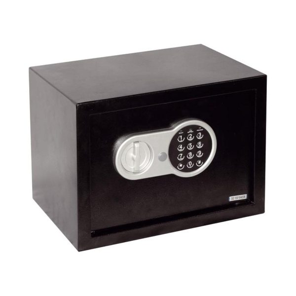 Seif electronic digital Smith & Locke, negru, 2 chei deschidere urgenta, 25 x 35 x 25 cm