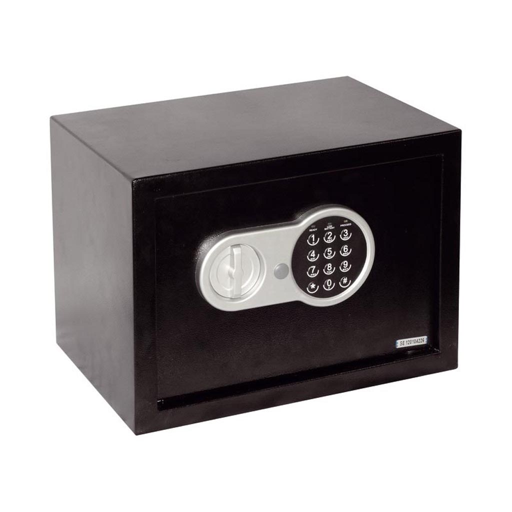Seif electronic digital Smith & Locke, negru, 2 chei deschidere urgenta, 25 x 35 x 25 cm