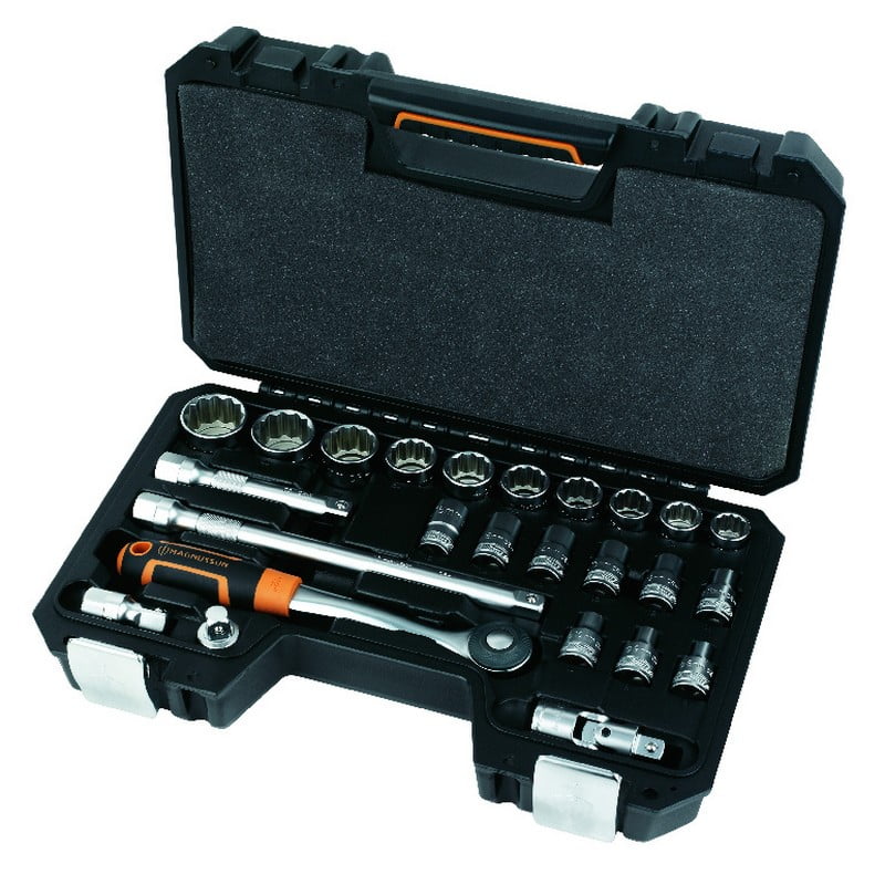trusa-chei-tubulare-cu-clichet-magnusson-25-piese-4375 Set 19 chei tubulare Magnusson, otel, set ergonomic