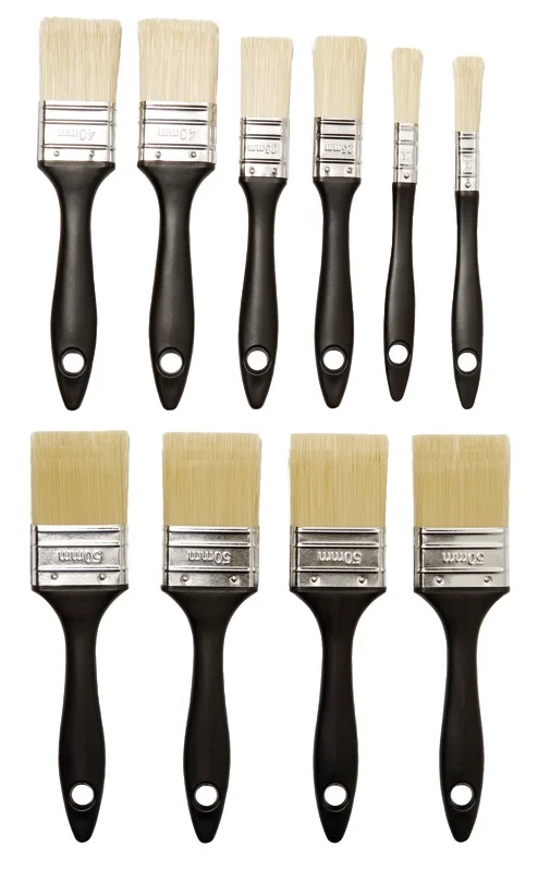 set-pensule-diferite-dimensiuni-10-bucati-4024 Set 10 pensule, negru, acoperire optima, curatare usoara