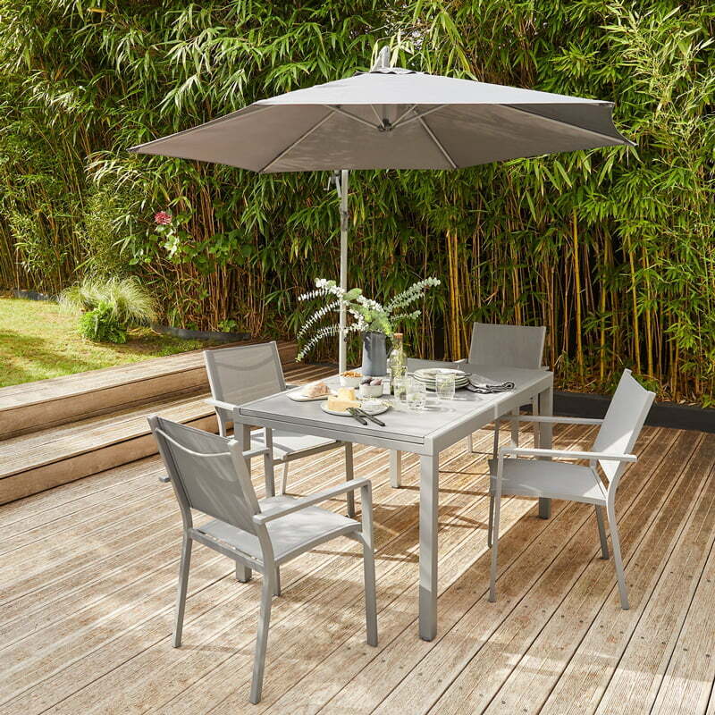Umbrela tip lalea, gri, 253 x 300 cm, sac de pastrare Umbrela tip lalea, gri, 253 x 300 cm, sac de pastrare