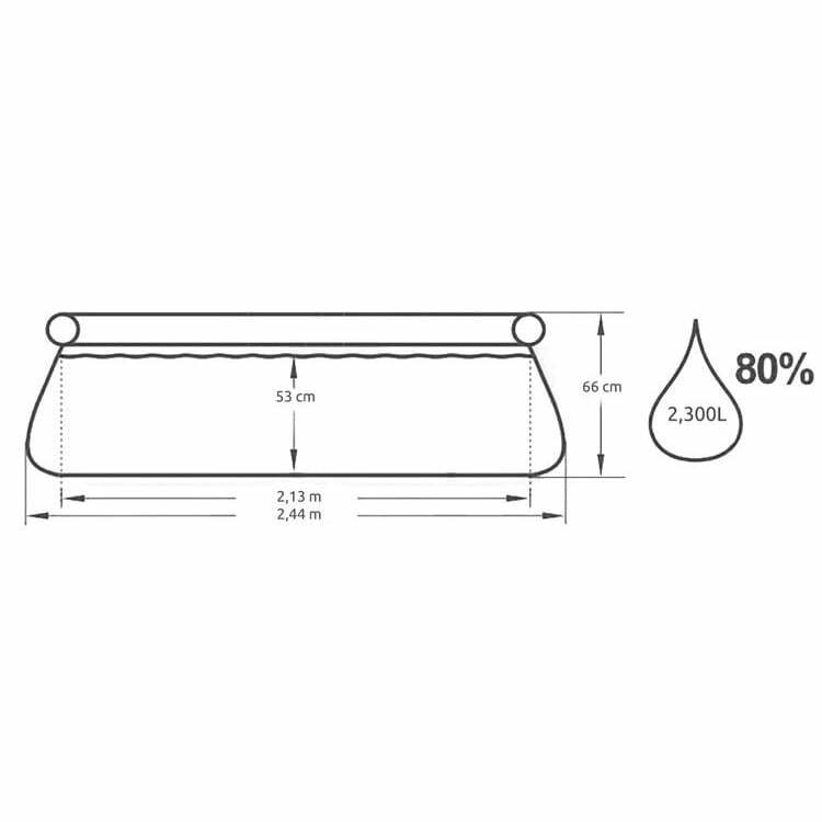 Piscina gonflabila Bestway, 244 x 66 cm, 2300 litri, PVC, kit reparatie Piscina gonflabila Bestway, 244 x 66 cm, 2300 litri, PVC, kit reparatie