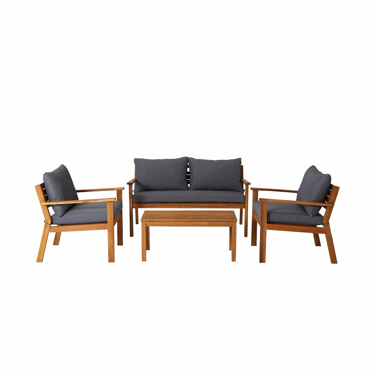 Set mobilier gradina modular Denya, lemn, canapea cu masa cafea si 2 fotolii Set mobilier gradina modular Denya, lemn, canapea cu masa cafea si 2 fotolii