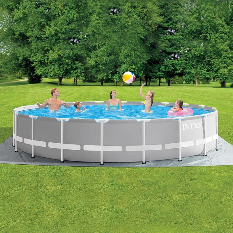 Piscina Intex Prism Ultra Frame, pompa de filtrare, scara si panou protectie inclus, 6.1m x 1.32m Piscina Intex Prism Ultra Frame, pompa de filtrare, scara si panou protectie inclus, 6.1m x 1.32m