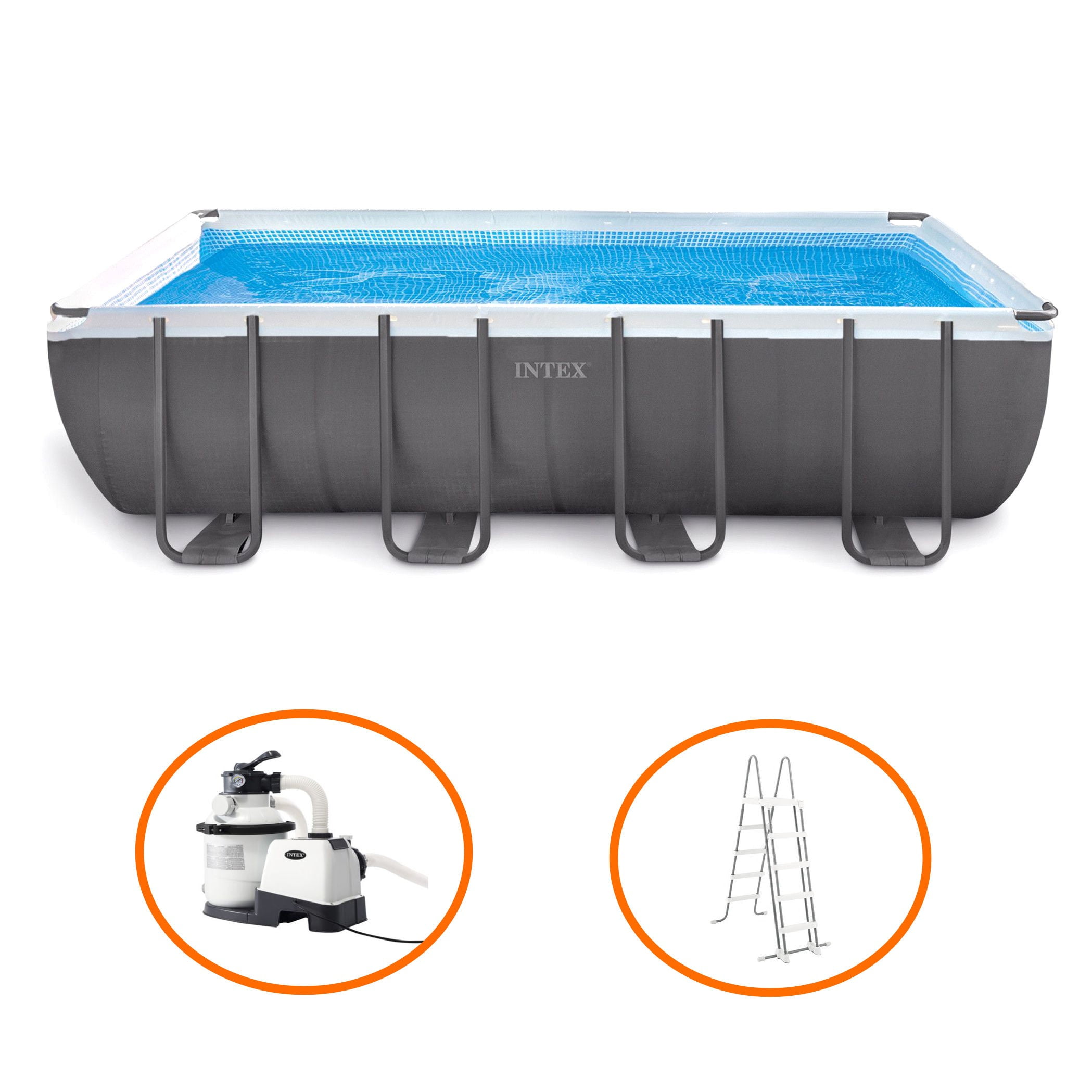 Piscina cu cadru metalic Intex, dreptunghiulara, cu pompa de filtrare si scara, 549 x 274 x 132 cm Piscina cu cadru metalic Intex, dreptunghiulara, cu pompa de filtrare si scara, 549 x 274 x 132 cm