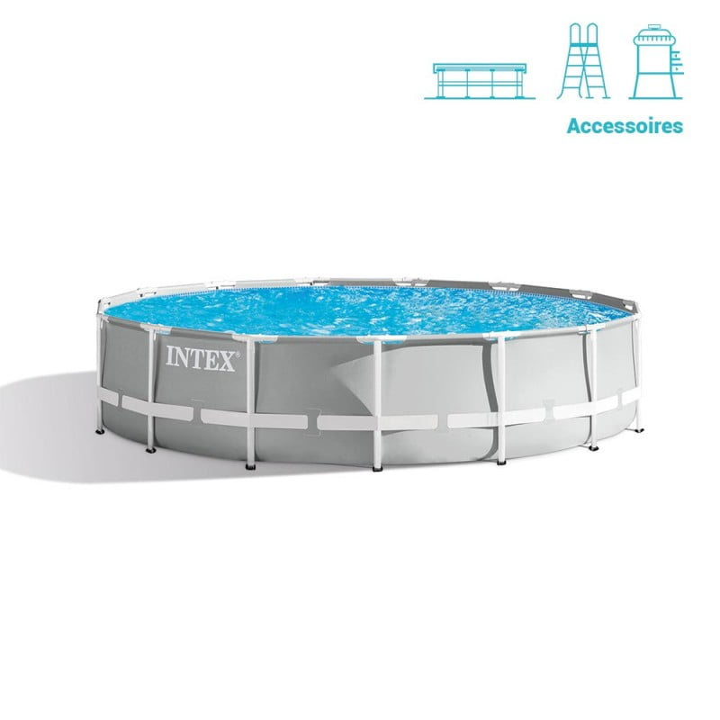 Piscina Intex Prism Ultra Frame, pompa de filtrare, scara si panou protectie inclus, 4.57m x 1.22m Piscina Intex Prism Ultra Frame, pompa de filtrare, scara si panou protectie inclus, 4.57m x 1.22m