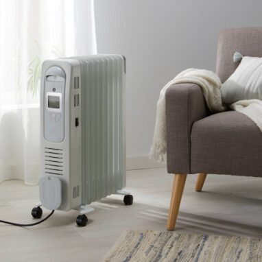 Radiator pe ulei portabil, digital, 2000 W, alb/argintiu - imagine 7