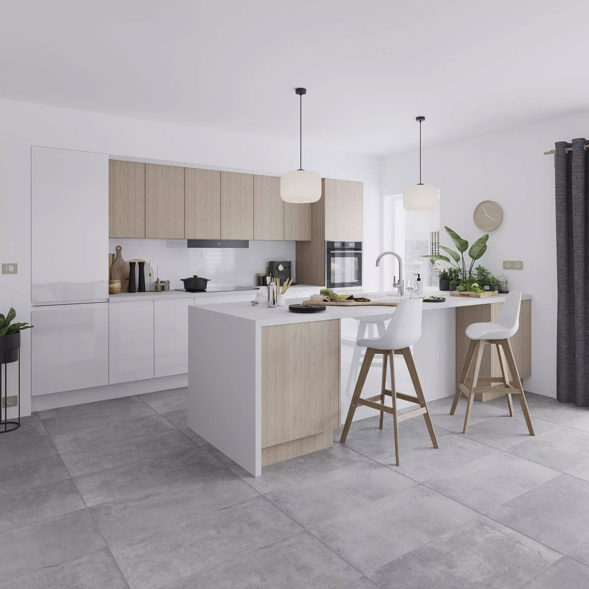 Scaun bar Urban Pitaya alb, cadru lemn, 50 x 43 x 100 cm Scaun bar Urban Pitaya alb, cadru lemn, 50 x 43 x 100 cm