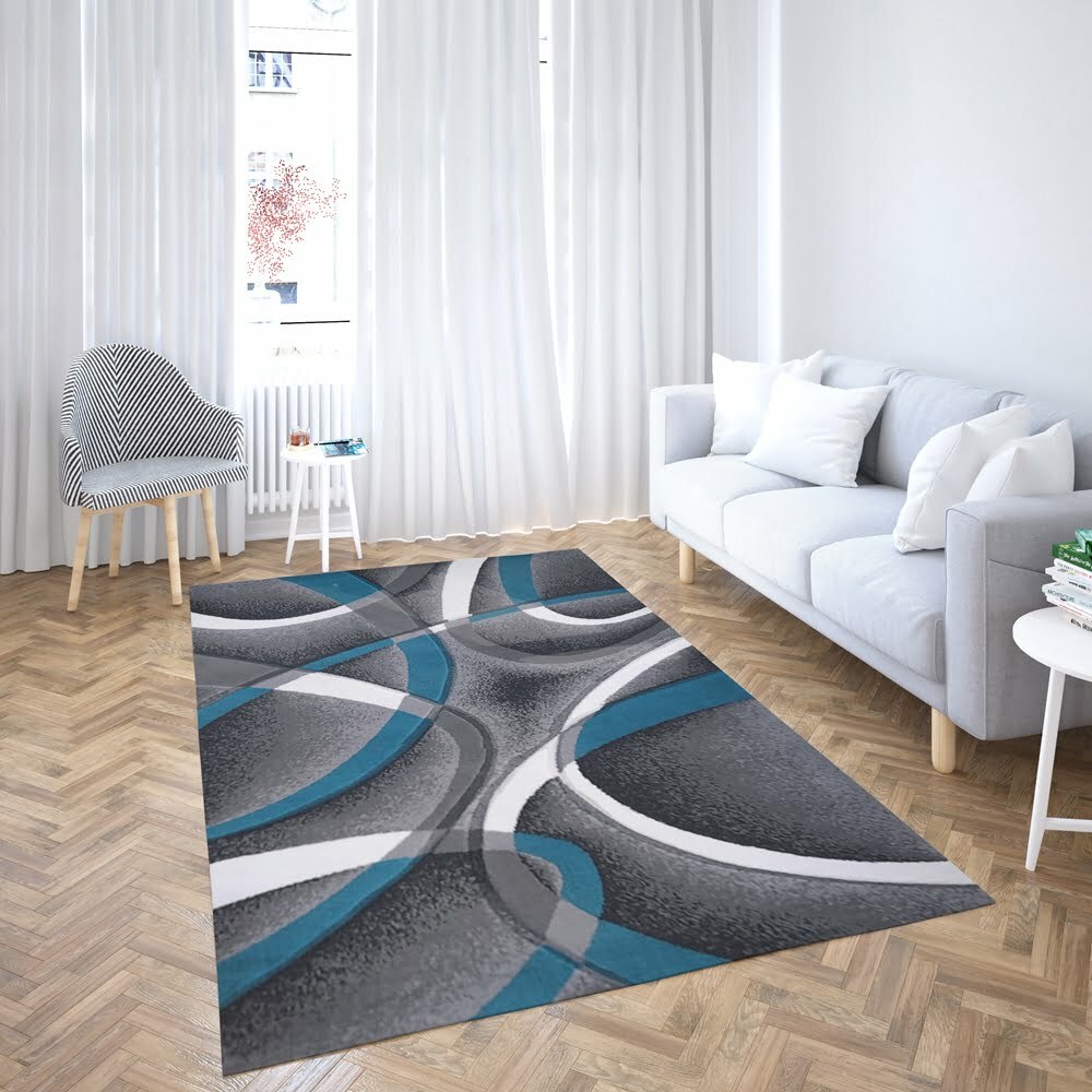 bvh Covor modern living Blue Lines