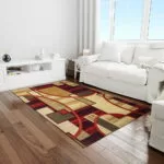 Covor modern living orange circles