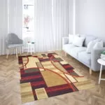 Covor modern living orange circles