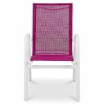 Scaun de gradina pentru copii, cadru metalic, culoare roz, 43 x 70 cm