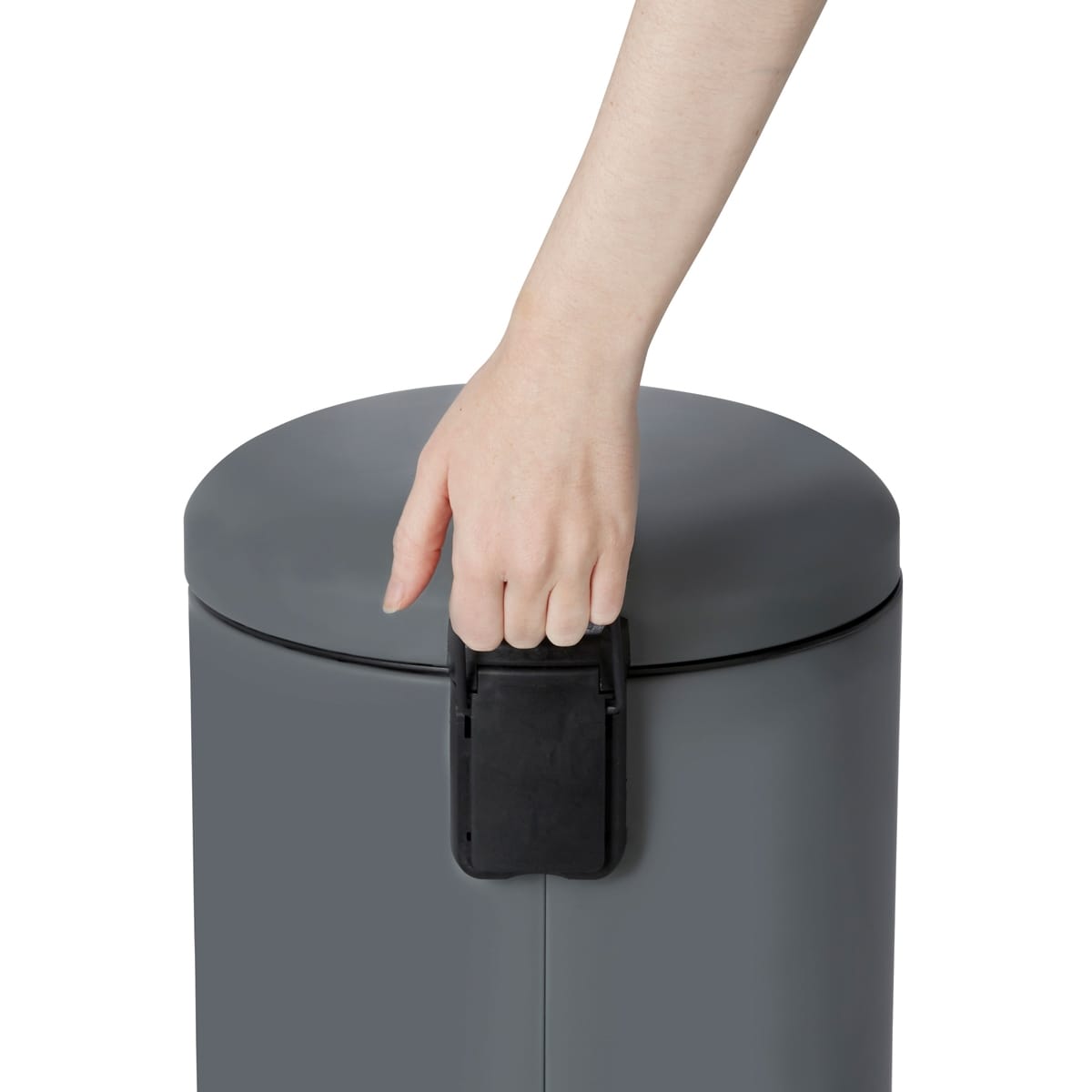 Cos de gunoi bucatarie cu pedala, 30l, otel inoxidabil, rotund, gri Cos de gunoi bucatarie cu pedala, 30l, otel inoxidabil, rotund, gri