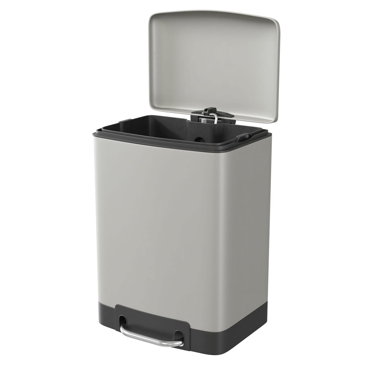 Cos de gunoi cu pedala, 5l, dreptunghiular, interior, gri Cos de gunoi cu pedala, 5l, dreptunghiular, interior, gri