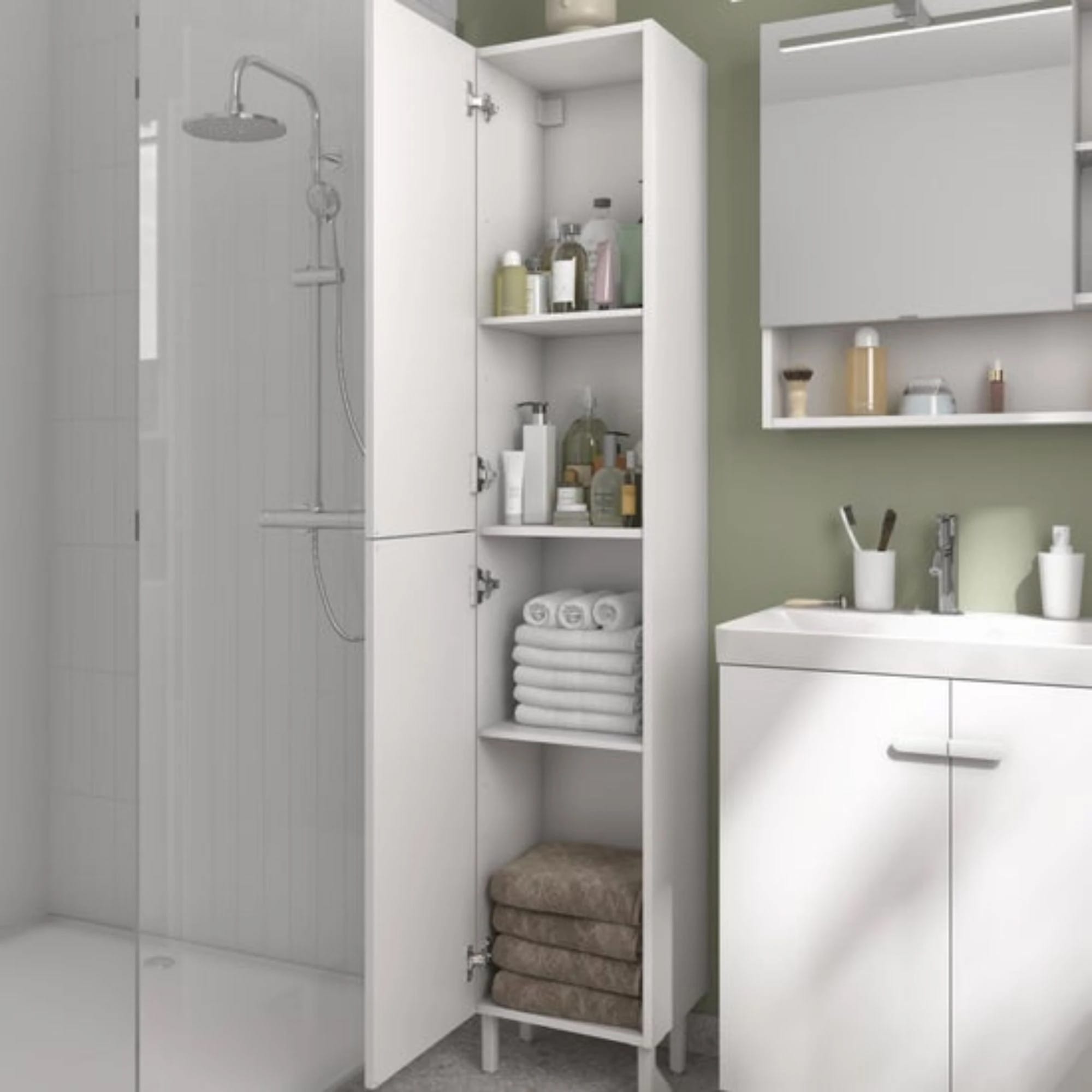 easy3 Dulap baie coloana Easy, 35 x 186.6 x 31.8 cm, alb