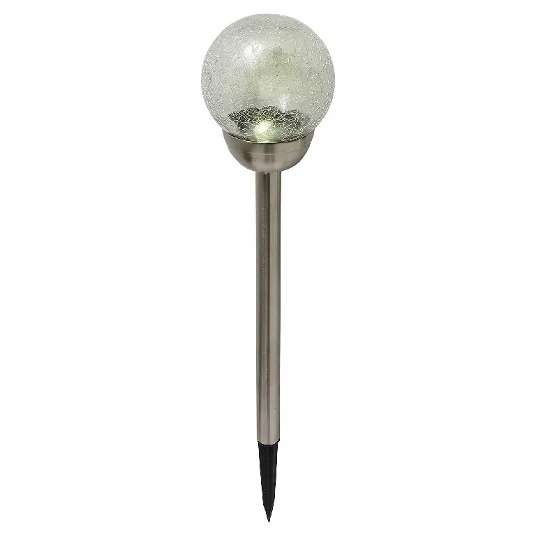 stalprotund5 Lampa solara multicolora sferica, finisaj de sticla sfaramata