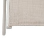 Sezlong de gradina si terasa, bej, aluminiu si PVC, cu roti, 194 x 78.5 x 32 cm