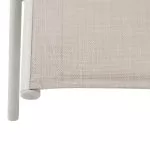 Sezlong de gradina si terasa, bej, aluminiu si PVC, cu roti, 194 x 78.5 x 32 cm