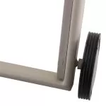 Sezlong de gradina si terasa, bej, aluminiu si PVC, cu roti, 194 x 78.5 x 32 cm