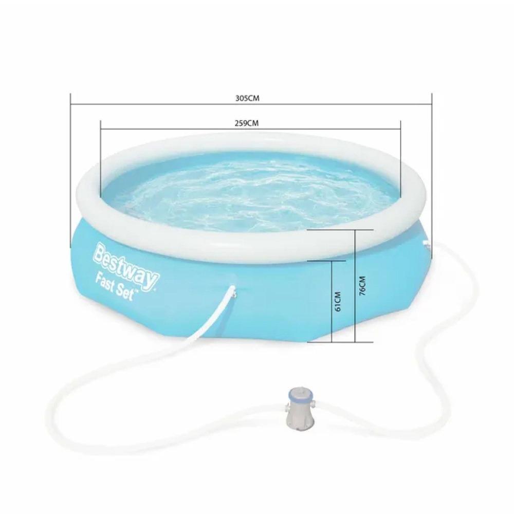 fast-set2 Piscina gonflabila BestWay Fast Set, Ø 305 cm, H 76 cm este ideala pentru a te racorii alaturi de familie in zilele toride de vara.