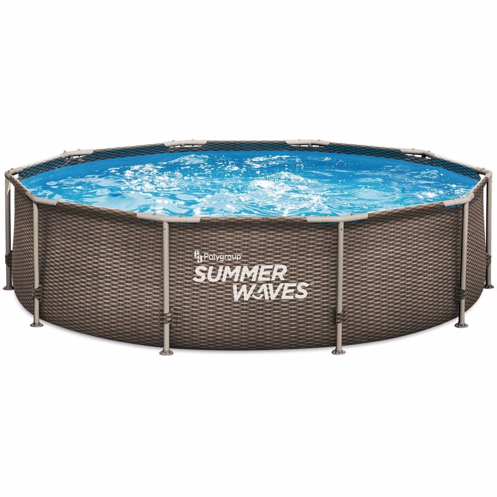 Piscina ratan cadru metalic Summer Waves, 305x76 cm, 4.800 litri, cu pompa de filtrare