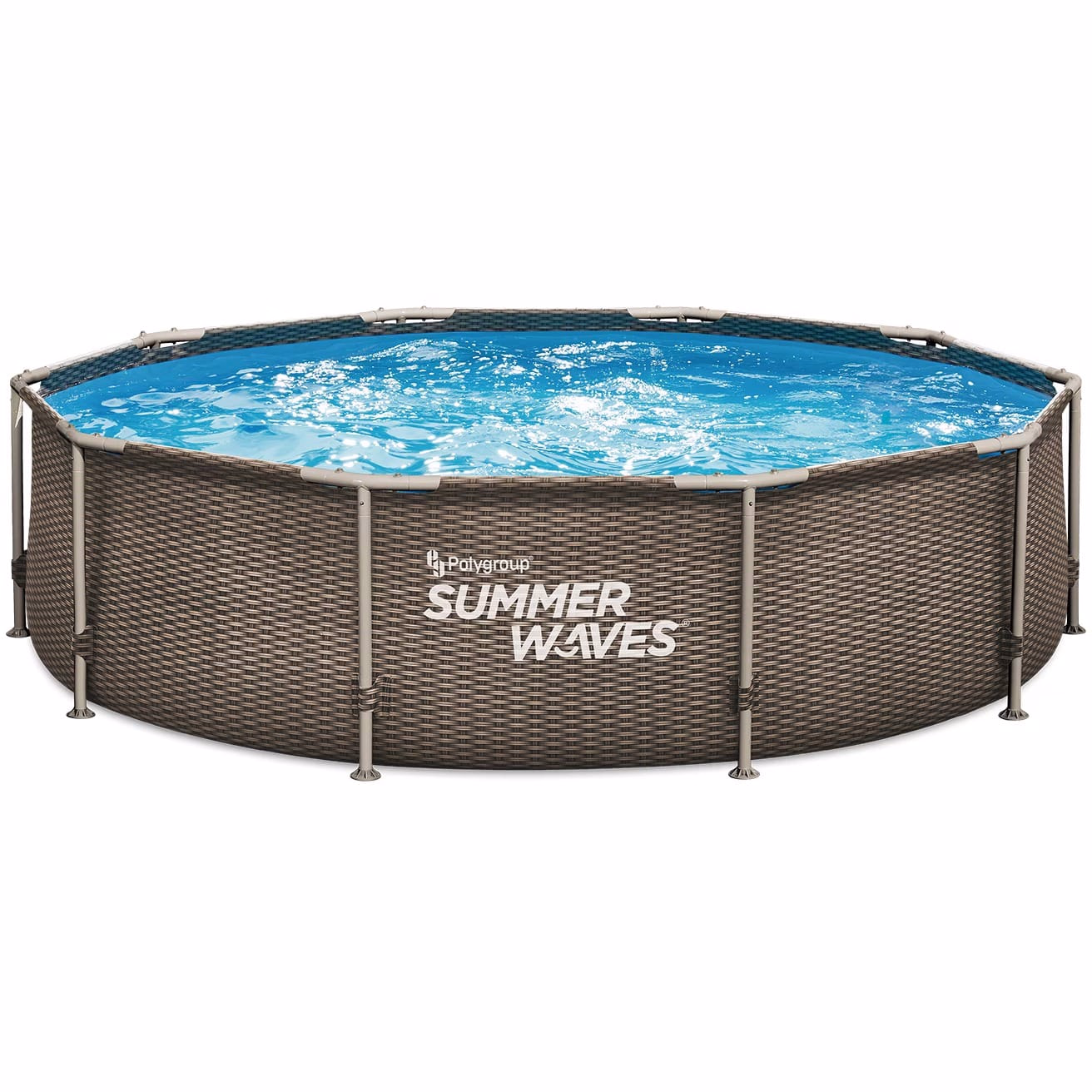Piscina ratan cadru metalic Summer Waves, 305x76 cm, 4.800 litri, cu pompa de filtrare