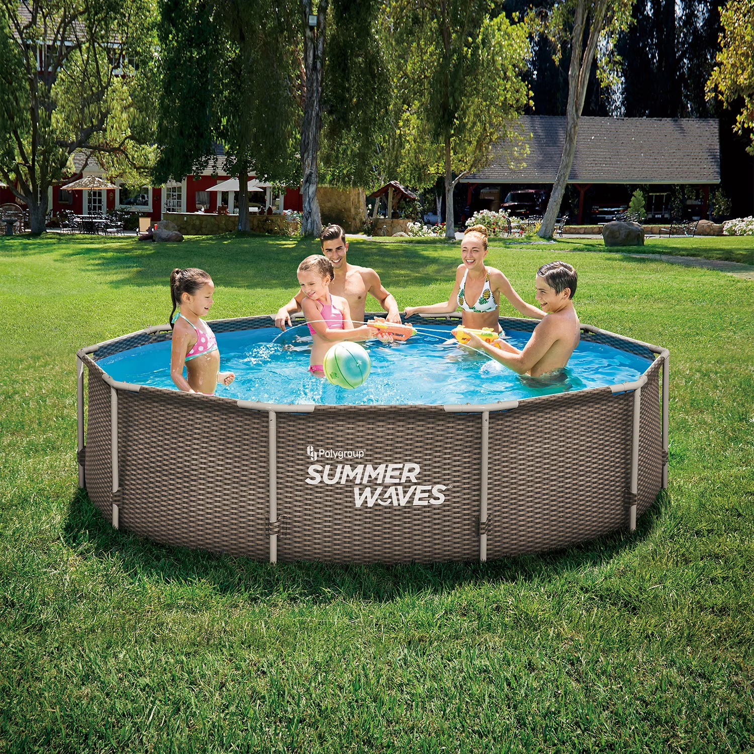 sw1233 Piscina ratan cadru metalic Summer Waves, 305x76 cm, 4.800 litri, cu pompa de filtrare - imagine 2