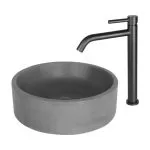 Baterie lavoar neagră mată - înaltă, monocomandă