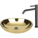 Baterie lavoar neagră mată - înaltă, monocomandă