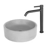 Baterie lavoar neagră mată - înaltă, monocomandă