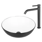 Baterie lavoar neagră mată - înaltă, monocomandă