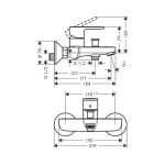 Baterie Cadă Hansgrohe Vernis Negru Mat
