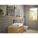 Baterie lavoar hansgrohe Rebris E neagră mat