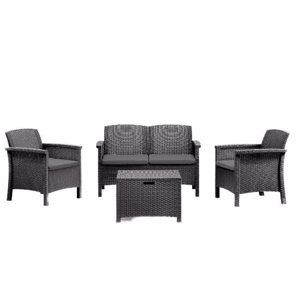 Set Gradina Venezia 4 Persoane - Plastic Gri