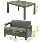 Set mobilier grădină Keter Corfu Fiesta Cappuccino
