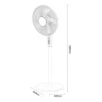 Ventilator de podea 40cm, alb, cu timer