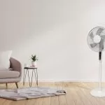 Ventilator de podea 40cm, alb, cu timer