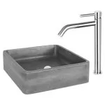 Baterie lavoar monocomandă înaltă crom mat