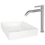 Baterie lavoar monocomandă înaltă crom mat