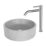 Baterie lavoar monocomandă înaltă crom mat