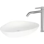 Baterie lavoar monocomandă înaltă crom mat