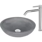 Baterie lavoar monocomandă înaltă crom mat