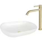 Baterie lavoar auriu mat - Pipă înaltă